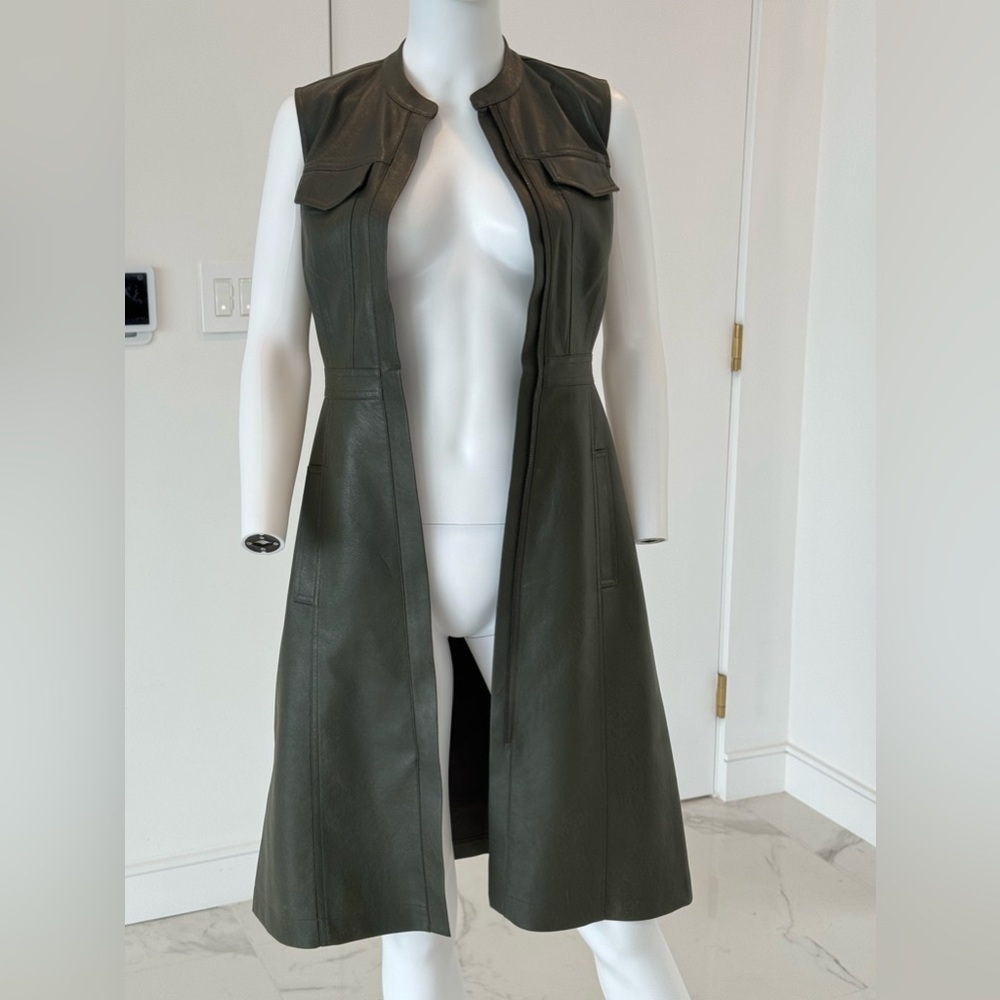 Bcbgmaxazria Allexandria Cocktail Dress Faux Leather Sleeveless XXS - Picture 4 of 9